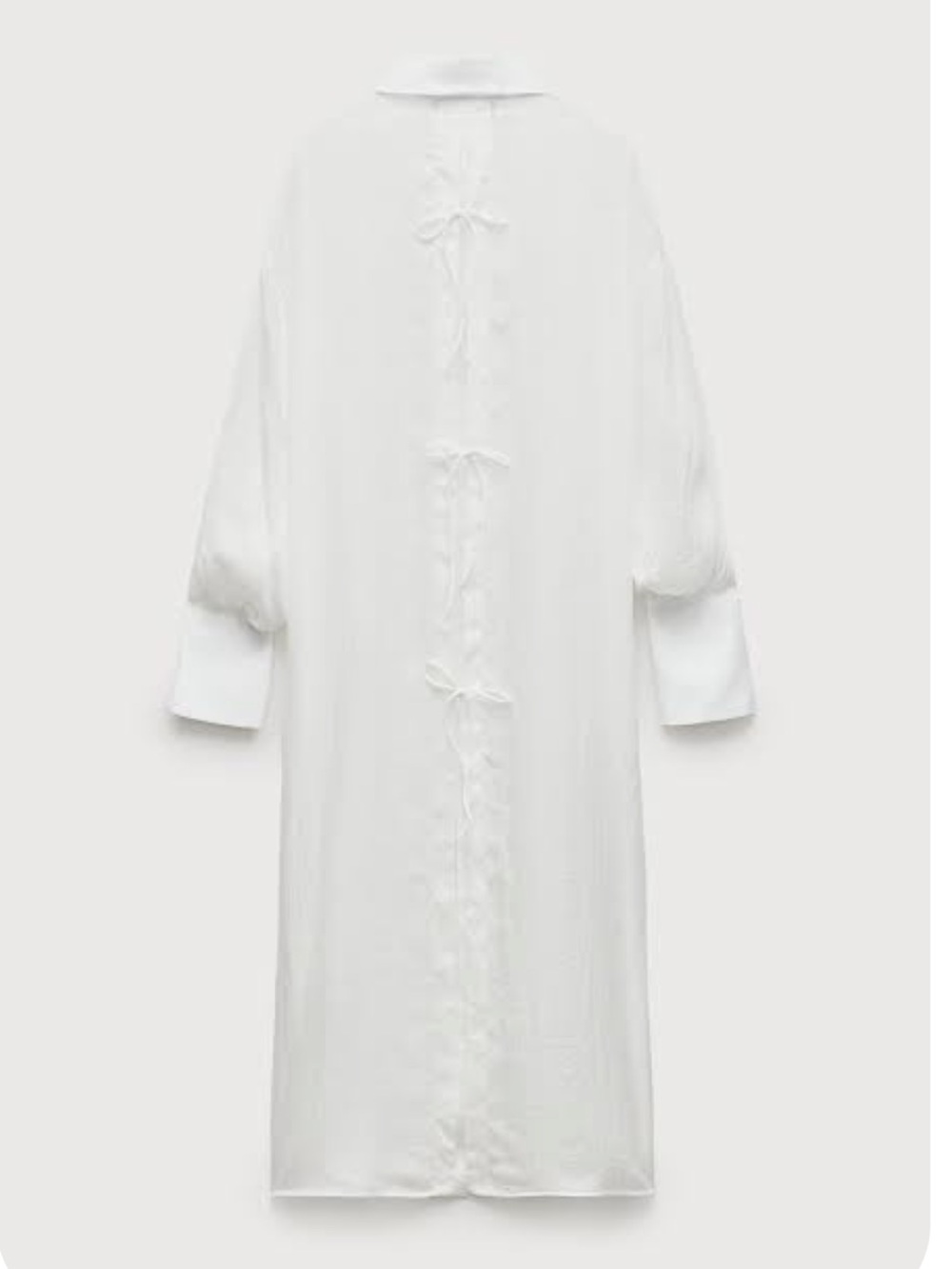 Zara White Oversized Shirt Dress with Tie Detail